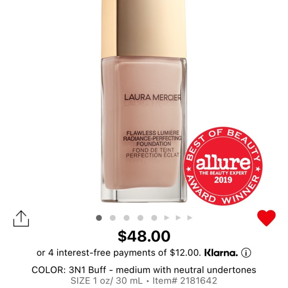 Laura Mercier Flawless Lumière Radiance-Perfecting Foundation - shade 3N1 Buff